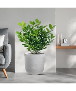 Divina Garden Vaso Cilindrico Raffaello in Resina Bianco d.35x34 cm