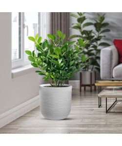 Divina Garden Vaso Cilindrico Raffaello in Resina Bianco d.35x34 cm