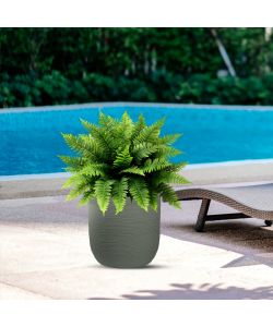 Divina Garden Vaso Cilindrico Raffaello in Resina Verde d.35x34 cm