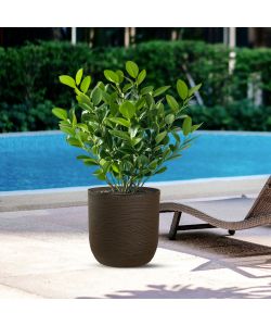 Divina Garden Vaso Cilindrico Raffaello in Resina Marrone d.35x34 cm