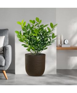 Divina Garden Vaso Cilindrico Raffaello in Resina Marrone d.35x34 cm