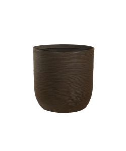 Divina Garden Vaso Cilindrico Raffaello in Resina Marrone d.35x34 cm