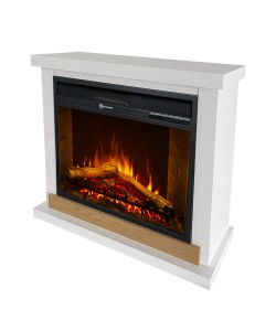 Divina Fire Camino Elettrico Stoccolma Legno Bianco 1800W - 75x28x70cm