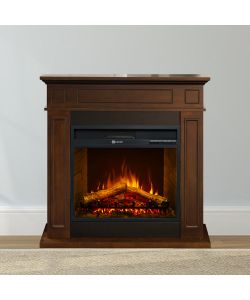 Divina Fire Camino Elettrico Jefferson MDF Noce 1800W - 89,5x28x90cm