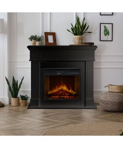 Divina Fire Camino Elettrico Cambridge MDF Nero 1800W - 110x36x100 cm