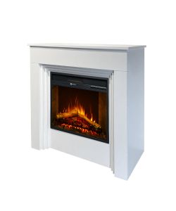 Divina Fire Camino Elettrico Bellini Legno Bianco 1800W - 96x35xH96 cm