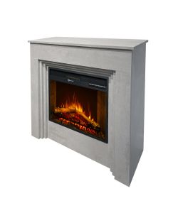 Divina Fire Camino Elettrico Bellini Legno Effetto Cemento 96x35x96 cm