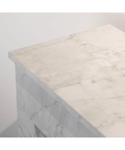 Divina Fire Camino Elettrico Bellini Legno Effetto Marmo Bianco H96 cm