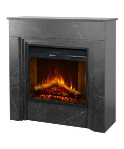 Divina Fire Camino Elettrico Bellini in Legno Effetto Marmo Nero H96cm