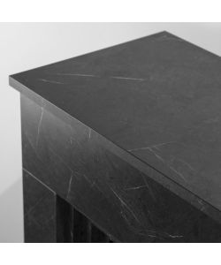 Divina Fire Camino Elettrico Bellini in Legno Effetto Marmo Nero H96cm