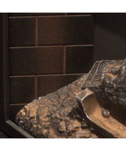 Divina Fire Camino Elettrico Bellini in Legno Effetto Marmo Nero H96cm