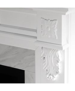 Divina Fire Camino Elettrico Truman MDF Bianco Marmo 1800W 121xH108cm