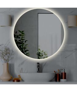 Divina Home Specchio da Bagno Luna Rotondo Retroilluminato d.90 cm
