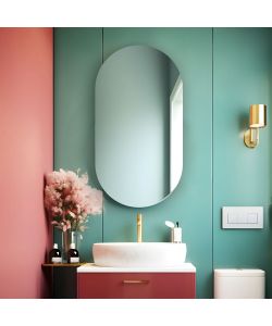 Divina Home Specchio da Bagno Olivia Ovale Retroilluminato 50x100 cm