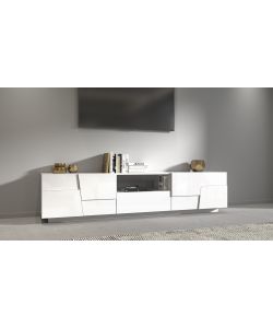 Porta TV Lowboard 220 Pongo Bianco Laccato