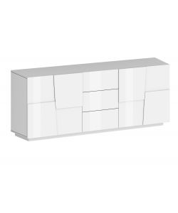 Web Furniture Credenza Pongo Sideboard 220 Bianco Laccato - 220x44x86 cm - Arredo Moderno