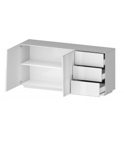 Web Furniture Madia Pongo Sideboard 180 Bianco Laccato - 180x44x86 cm - Mobile Contenitore Moderno