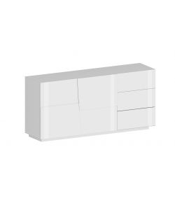 Web Furniture Madia Pongo Sideboard 180 Bianco Laccato - 180x44x86 cm - Mobile Contenitore Moderno