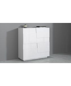 Web Furniture Credenza Pongo Highboard 120 Bianco Laccato - 120x44x126