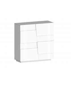 Web Furniture Credenza Pongo Highboard 120 Bianco Laccato - 120x44x126