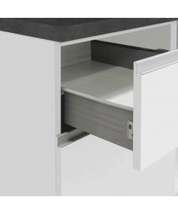 Web Furniture Cucina moderna lineare 256 cm componibile Bianco - Grigio