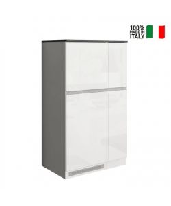 Web Furniture Set Mobili Copri Frigo e Portaspezie Bianco/Grigio 60x60 cm