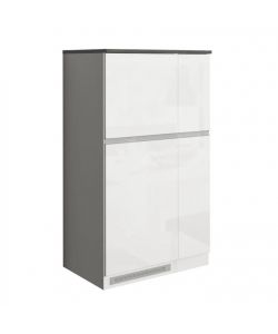 Web Furniture Set Mobili Copri Frigo e Portaspezie Bianco/Grigio 60x60 cm