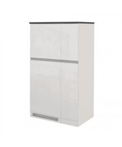 Web Furniture Set Mobili Copri Frigo e Portaspezie Bianco/Grigio 60x60 cm