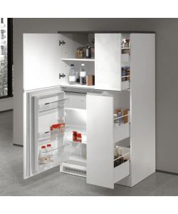 Web Furniture Set Mobili Copri Frigo e Portaspezie Bianco/Grigio 60x60 cm