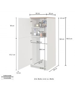 Portafrigo Bianco/Rovere Wotan