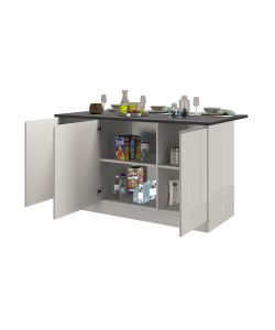 Isola Credenza Moderna Bianco Laccato Lucido - 155x90x90 cm