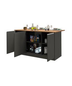 Isola Credenza Moderna Antracite/Rovere Wotan - 155x90x90 cm