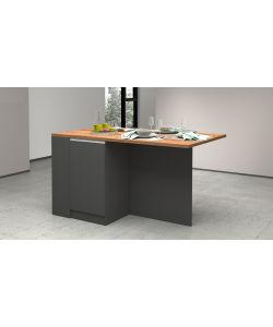 Web Furniture Isola Credenza Antracite e Rovere Wotan - 160x90x90 cm
