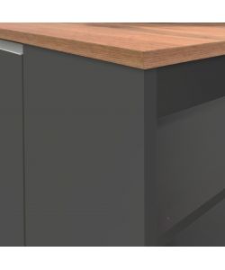Web Furniture Isola Credenza Antracite e Rovere Wotan - 160x90x90 cm