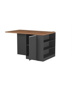 Web Furniture Isola Credenza Antracite e Rovere Wotan - 160x90x90 cm