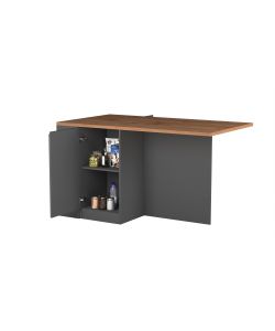 Web Furniture Isola Credenza Antracite e Rovere Wotan - 160x90x90 cm