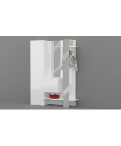 Web Furniture Armadio Multiuso Kompact 3 Pezzi Bianco Lucido 140x35x191