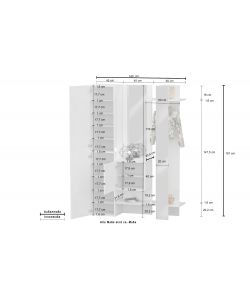 Web Furniture Armadio Multiuso Kompact 3 Pezzi Bianco Lucido 140x35x191