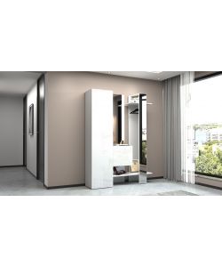 Web Furniture Armadio Multiuso Kompact 3 Pezzi Bianco Lucido 140x35x191