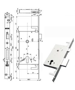 Serratura Infilare Ferro Triplice 89B85 Mottura