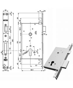 Serratura Infilare Ferro Triplice 89B85 Mottura