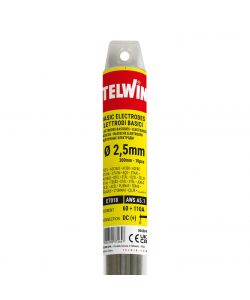 Telwin Elettrodi Basici Saldatura D. 2,5mm L 300mm Set 10 Pezzi Grigio