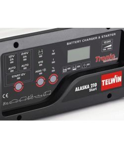 Telwin Caricabatterie Alaska 210 Start 12/24V Nero con Display Digitale