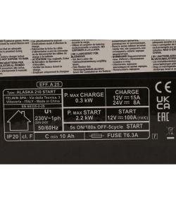 Telwin Caricabatterie Alaska 210 Start 12/24V Nero con Display Digitale