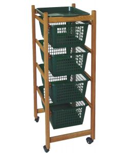 Carrello Cucina in Legno di Faggio Noce - 37x30x85 cm