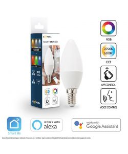 Lampadina Oliva led C37 SM Wifi RGB+CCT E14 40w