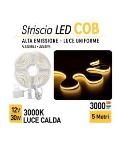 Suprema Kit Striscia LED 5m Flessibile Adesiva - Luce Calda 30W 3000lm