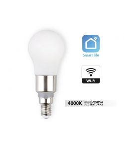 Lampadina Mini sfera LED G45 FR SM WIFI E14 40W 4000K