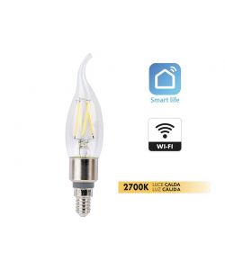 Lampadina vento LED CT35 Fil SM WiFi E14 40W 2700K