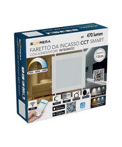 Faretto Inc Quadrato CCT+DIM 6W 470 lm 12 cm